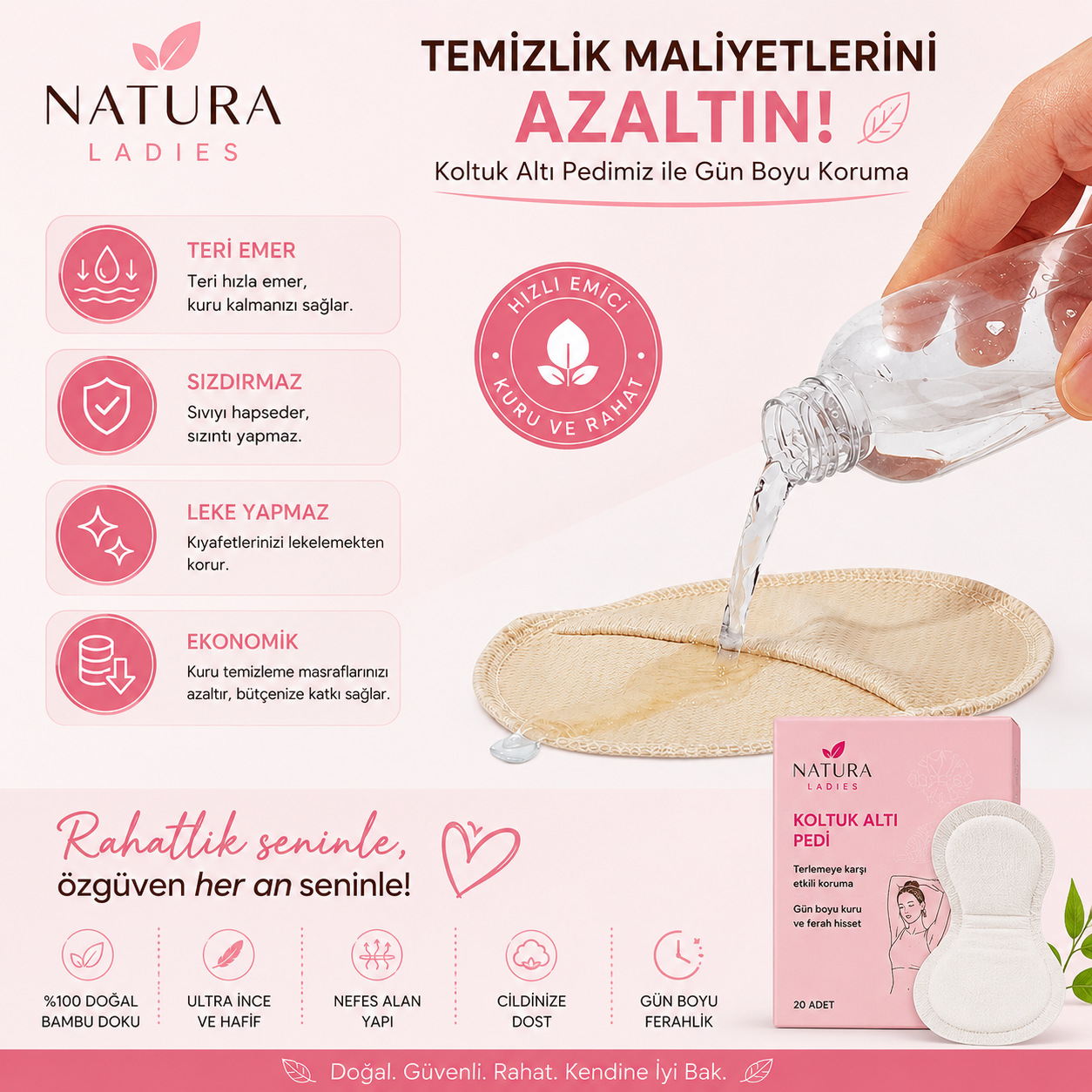 Natura Ladies | Terleme Önleyici Koltuk Altı Pedi