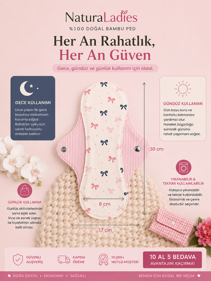 Natura Ladies | %100 Doğal Hijyenik ve Yıkanabilir Bambu Ped