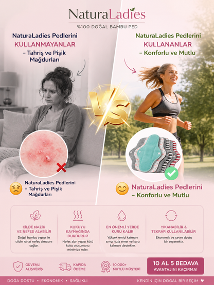 Natura Ladies | %100 Doğal Hijyenik ve Yıkanabilir Bambu Ped